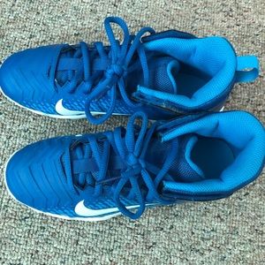 Blue Nike shoes